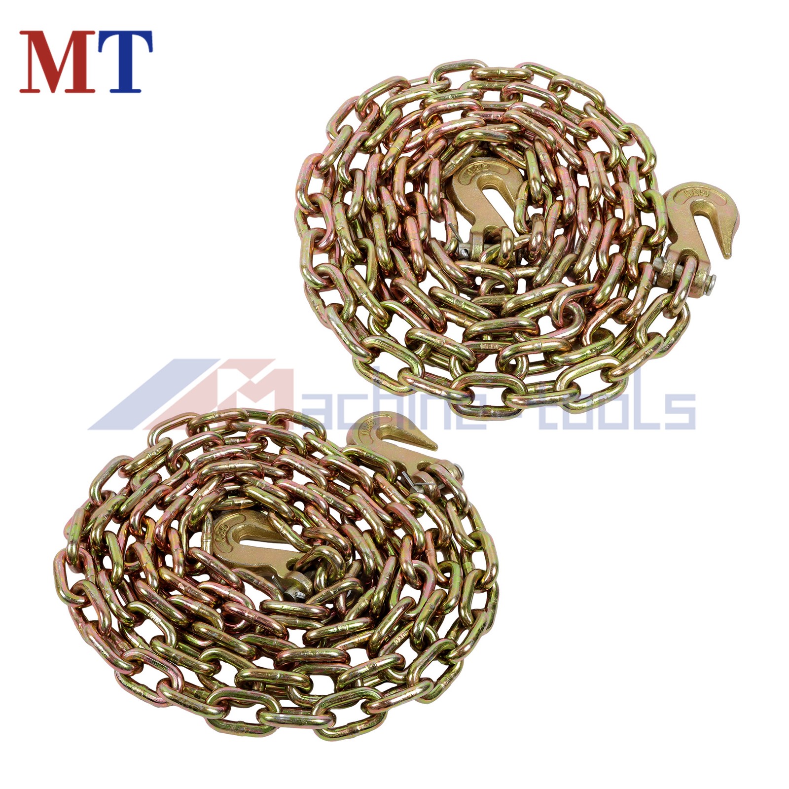 2 Pack G80 Transport Binder Chain 5/16in x10.3ft 4900lbs Safe Working Load