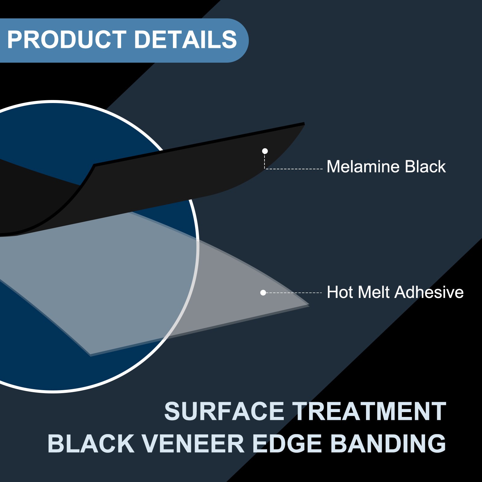 Black Edge Banding 10 ft x 1-1/8 Inch Veneer Tape Pre-glued Tape with Hot Melt