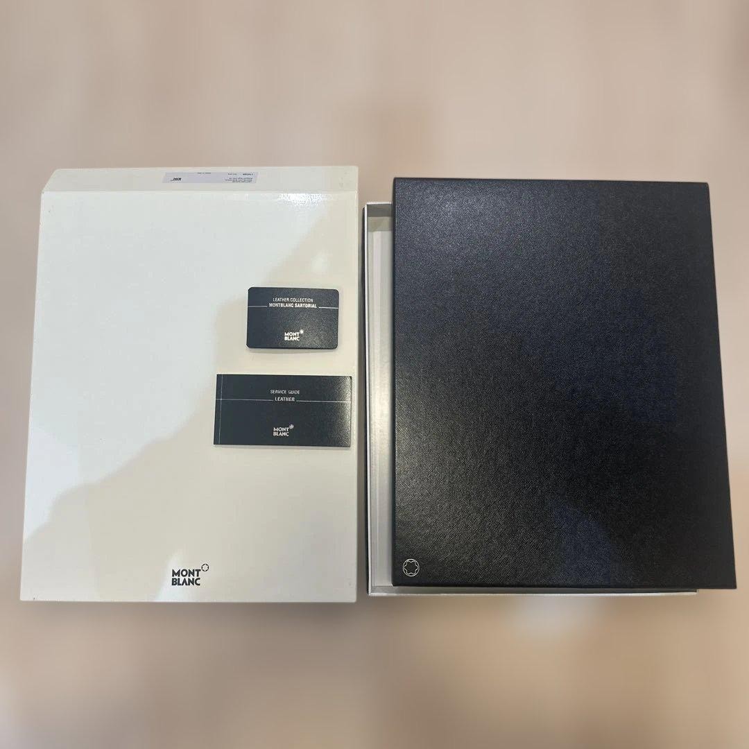 Montblanc A4 Size Leather Notepad Holder Notebook Cover Organizer Gray Used