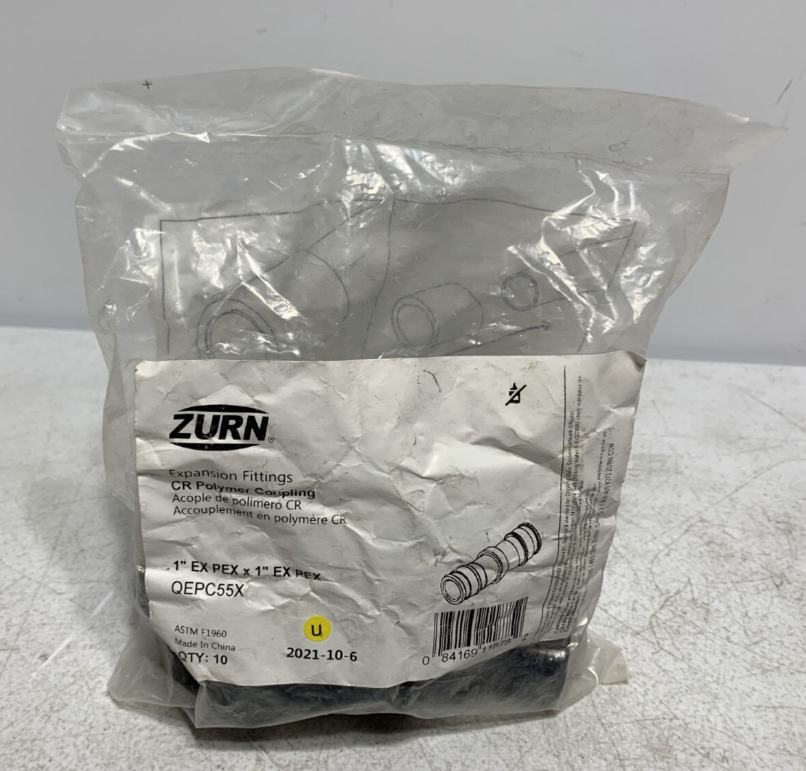 Zurn QEPC55X Expansion Fittings CR Polymer Coupling 1″ (pk of 10)