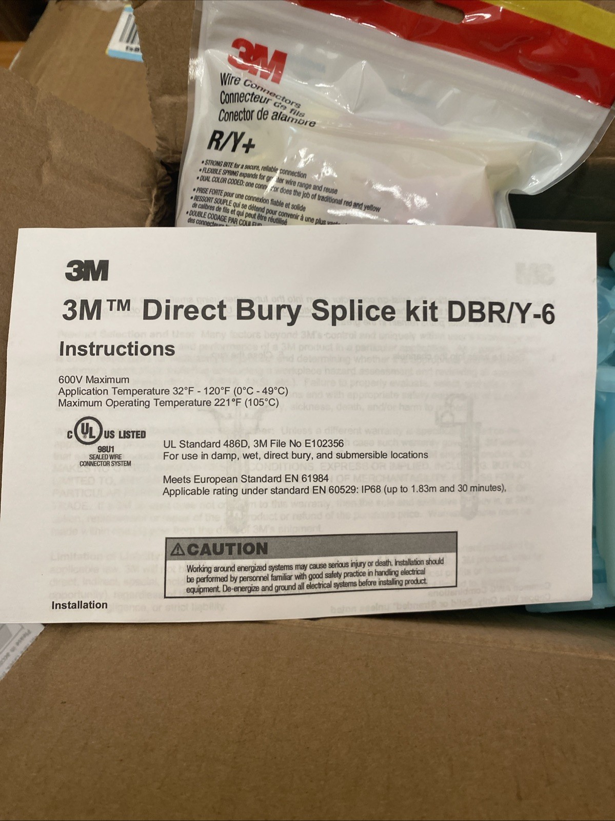 3M DBR/Y-6 Direct Bury Splice Kit Connectors Bulk 18-10 AWG (100 Pack)