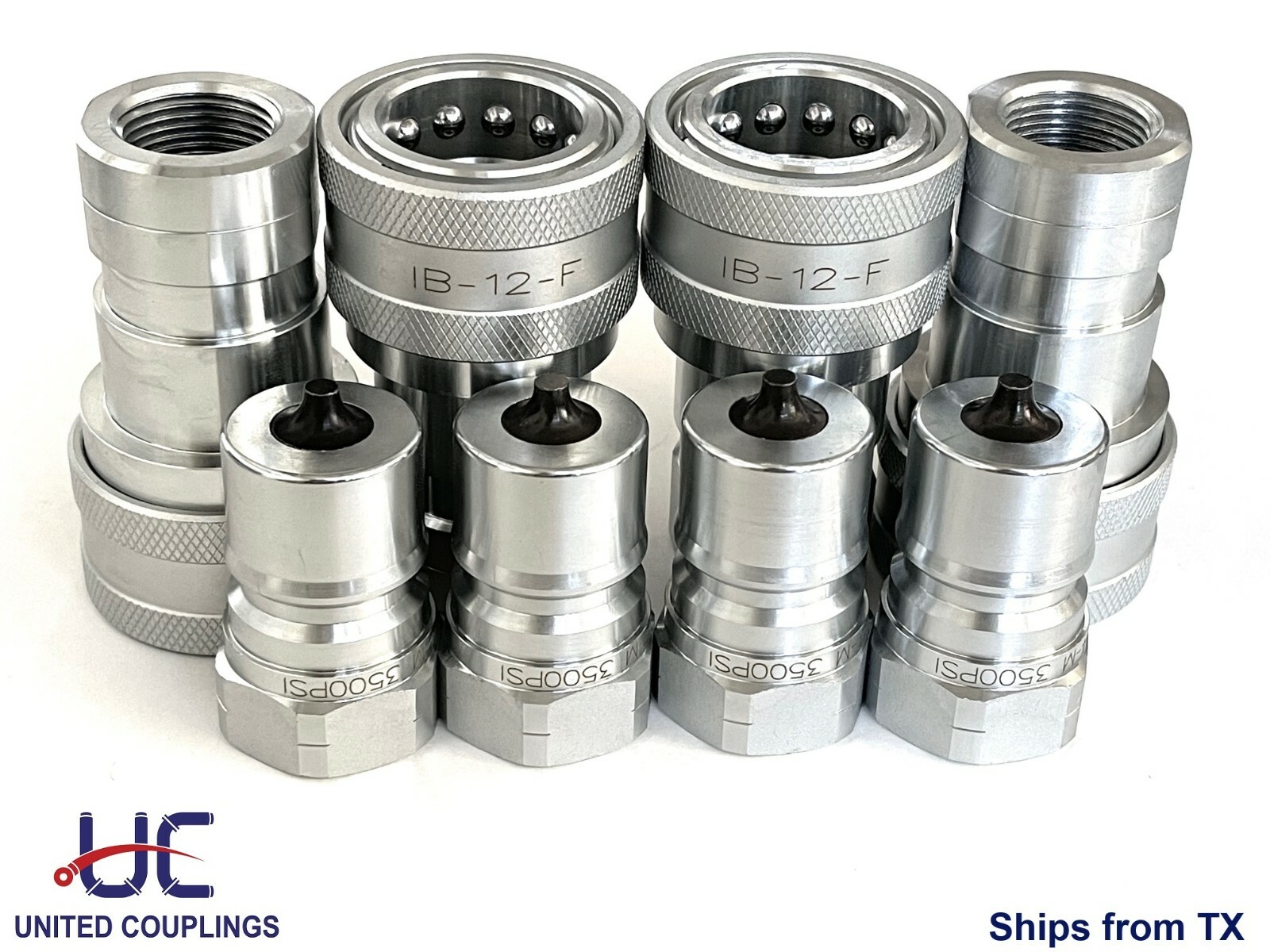 3/4″ NPT ISO 7241-1 Series B | Quick Disconnect Hydraulic Couplings | Set of 4