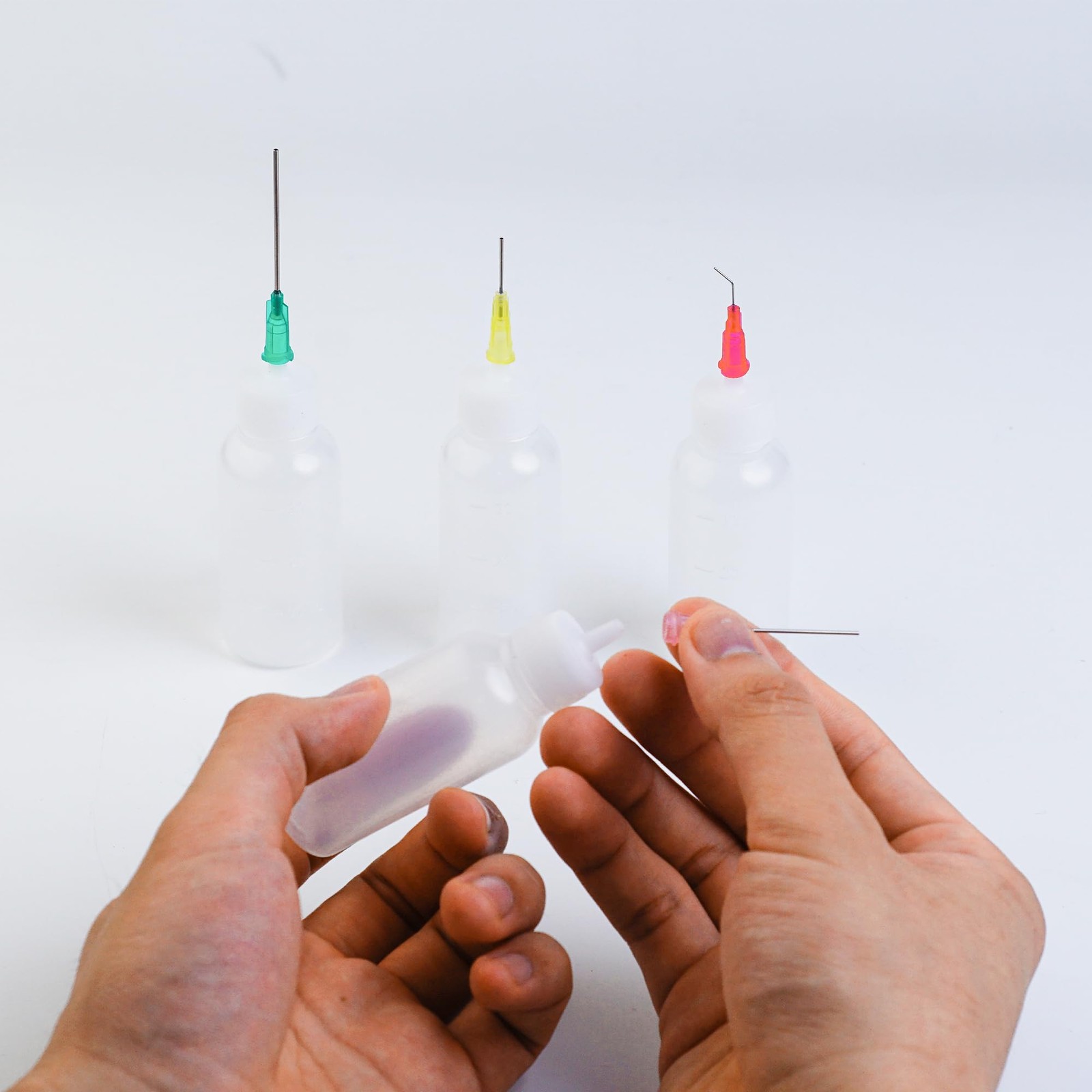 30cc Needle Glue Bottles, Precision Tip Squeeze 1 Ounces, transparent