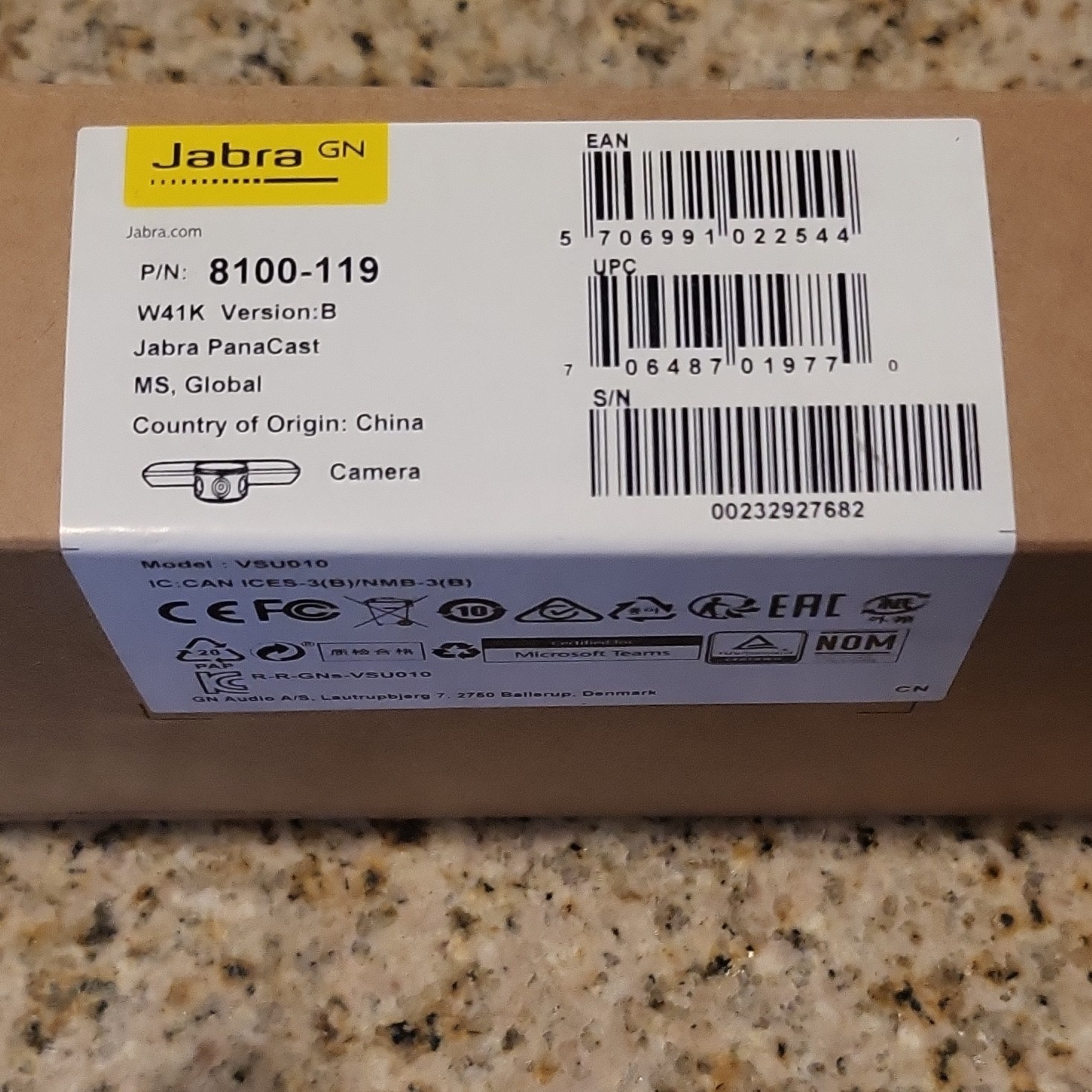 Jabra PanaCast 4K 180° Panoramic Plug-and-Play Video Conferencing (8100-119)