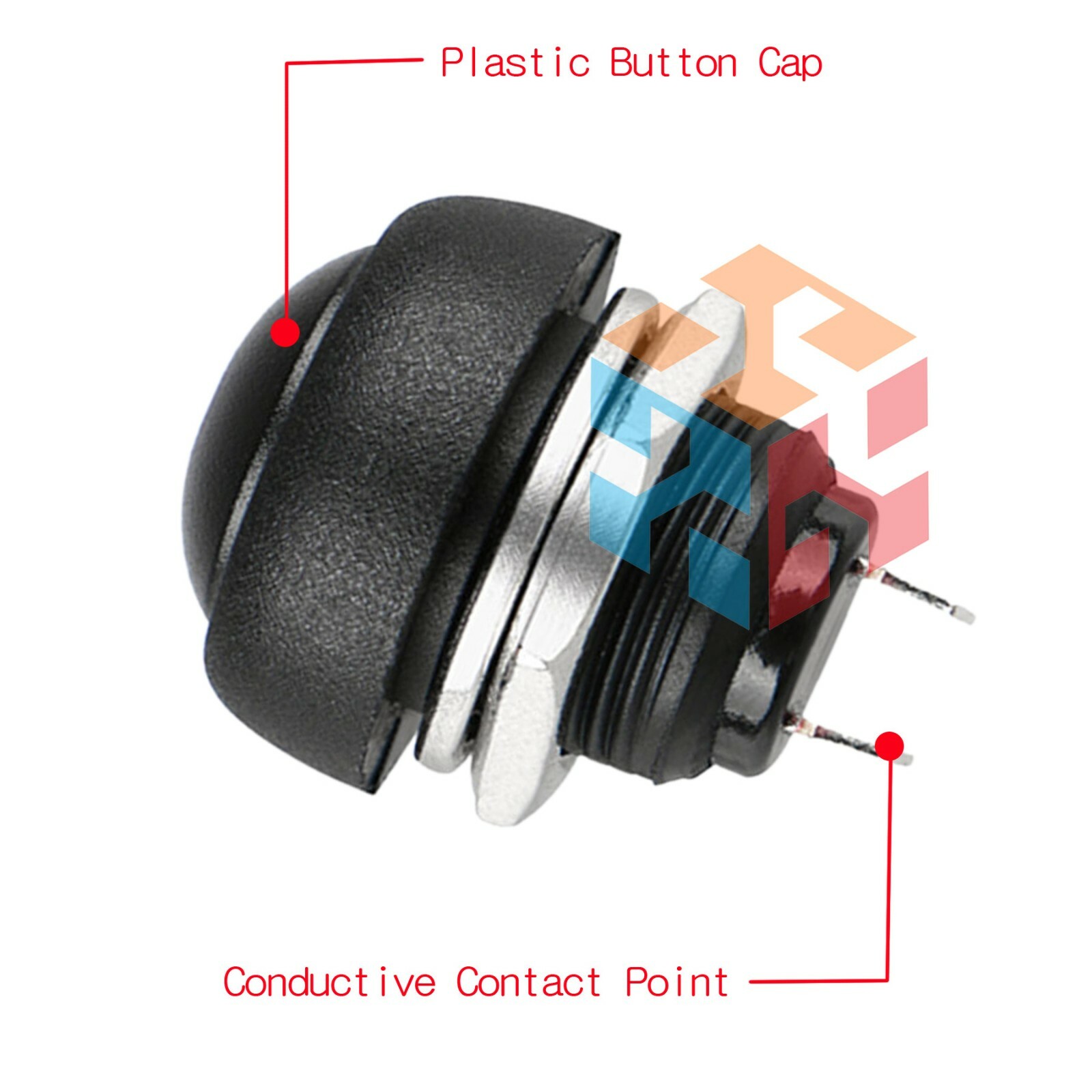 Black 10PCS Momentary ON/OFF Push Button Switch Waterproof 12mm M122 Mini