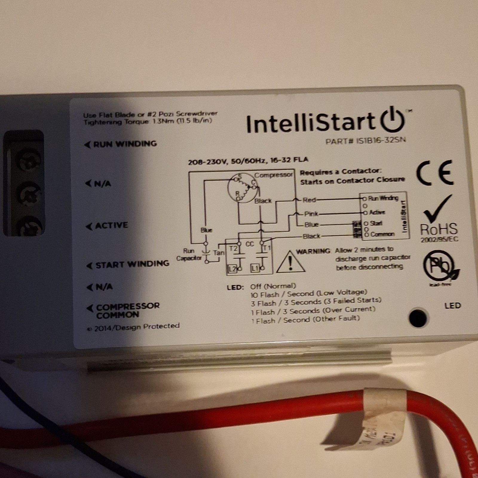 IntelliStart Compressor Soft Starter IS1B16-32SN 208-230V 50/60Hz 16-32 FLA