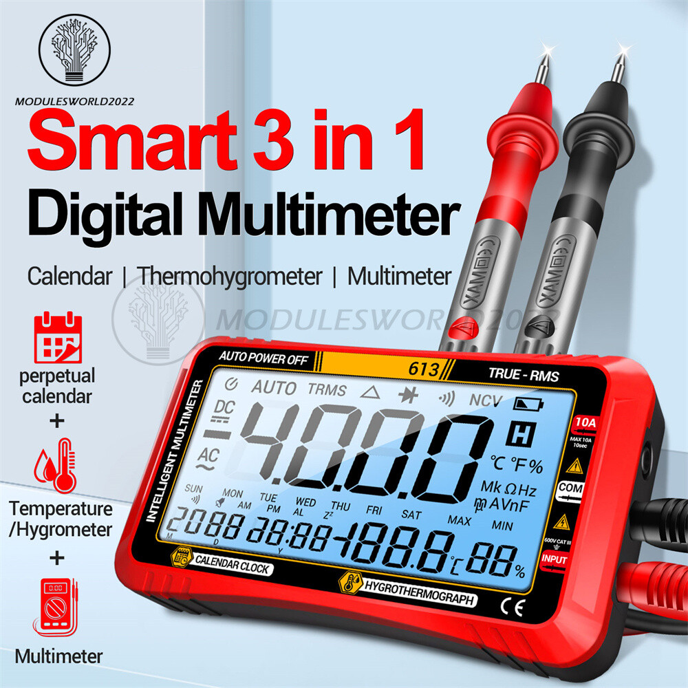 ANENG 612/613 Intelligent Digital Multimeter Calendar/ Thermohygrometer 3-in-1