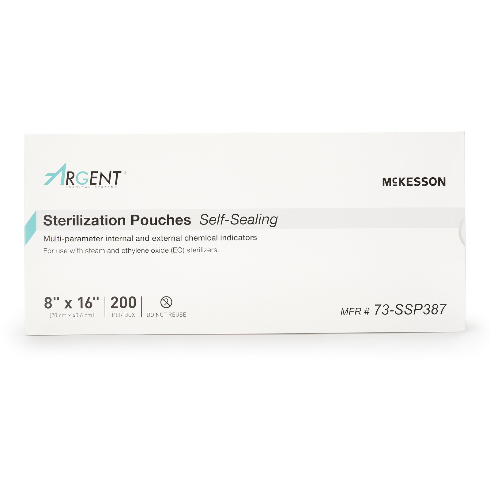 McKesson Argent Sure-Check Sterilization Pouch Transparent Blue 8 x 16″ Self