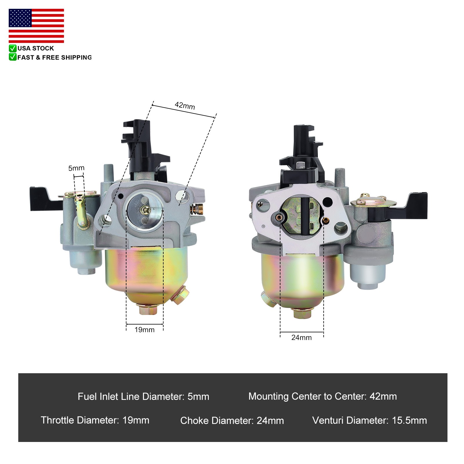 Carburetor For Powermate Pressure Washer model pw0102405 2400 psi engine
