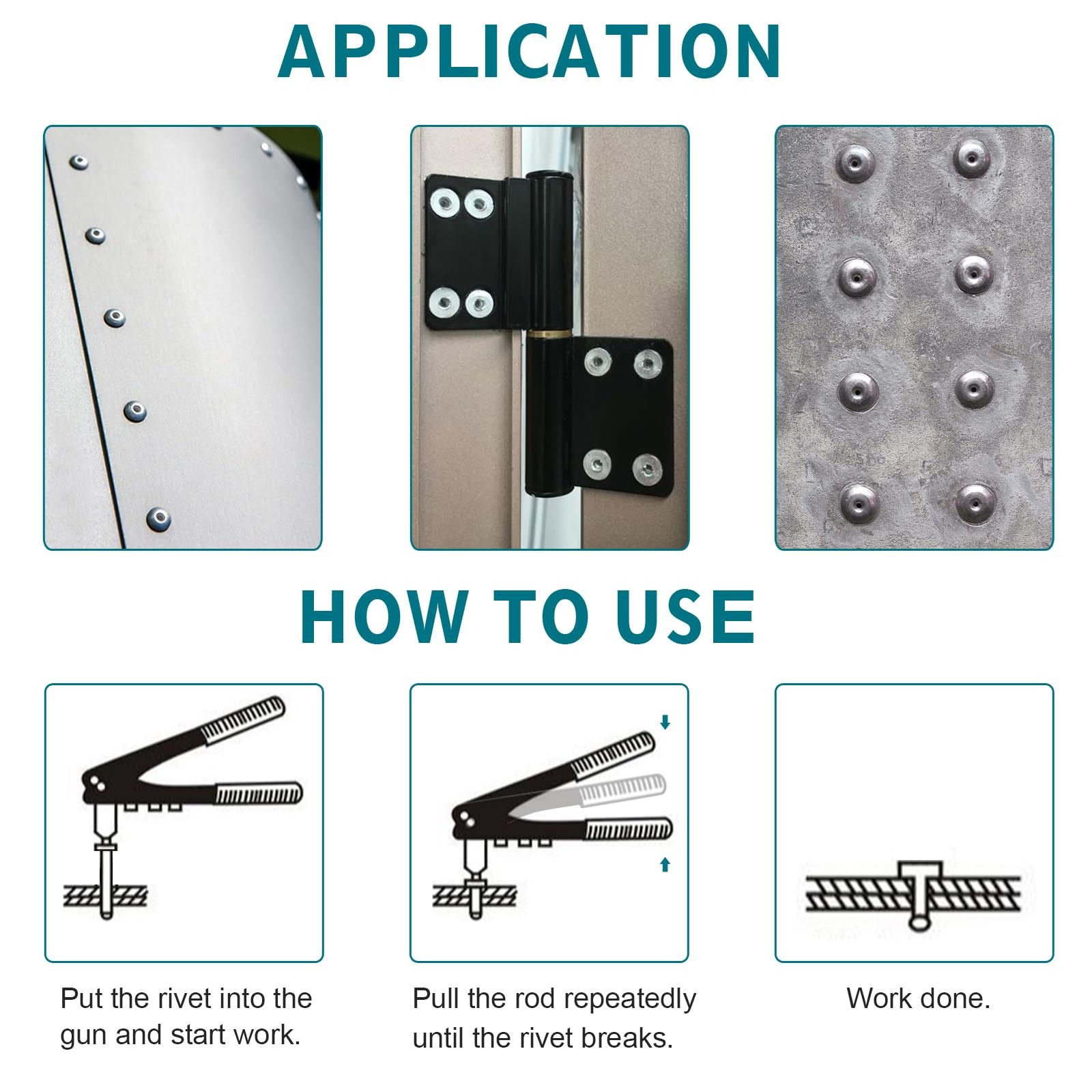 Pop Rivets Assortment Kit – 200 Pcs Aluminum Blind Rivets,8 Sizes