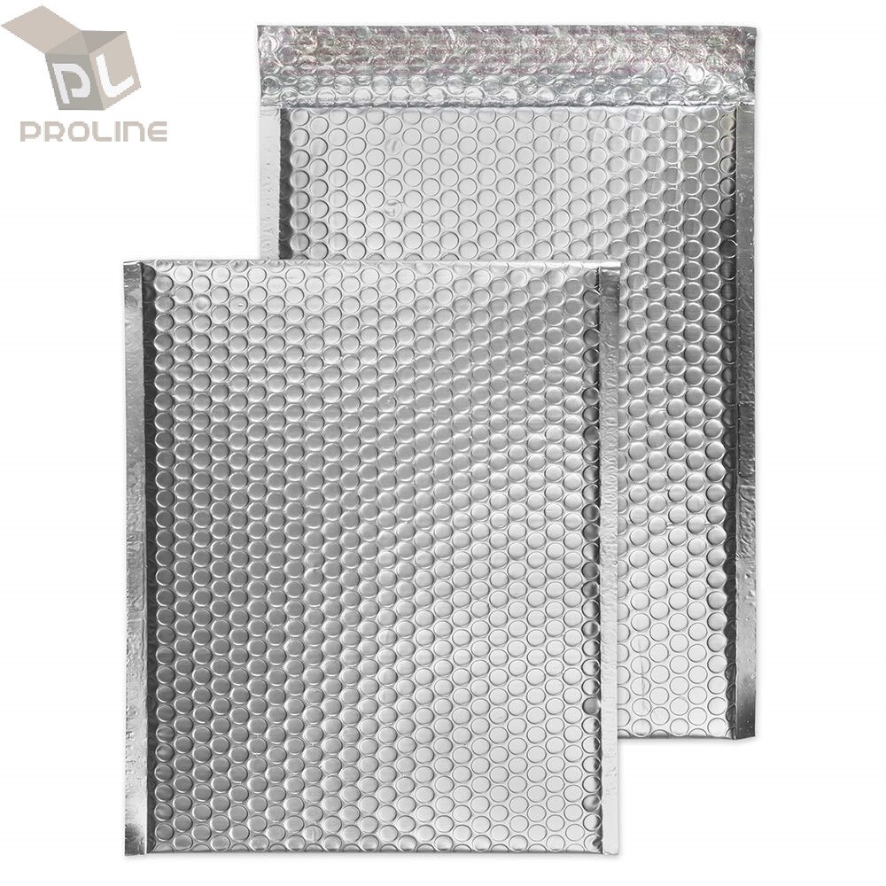 10 #2 Glamour Metallic Silver Poly Bubble Shipping Mailers Envelopes Bags 8.5×12