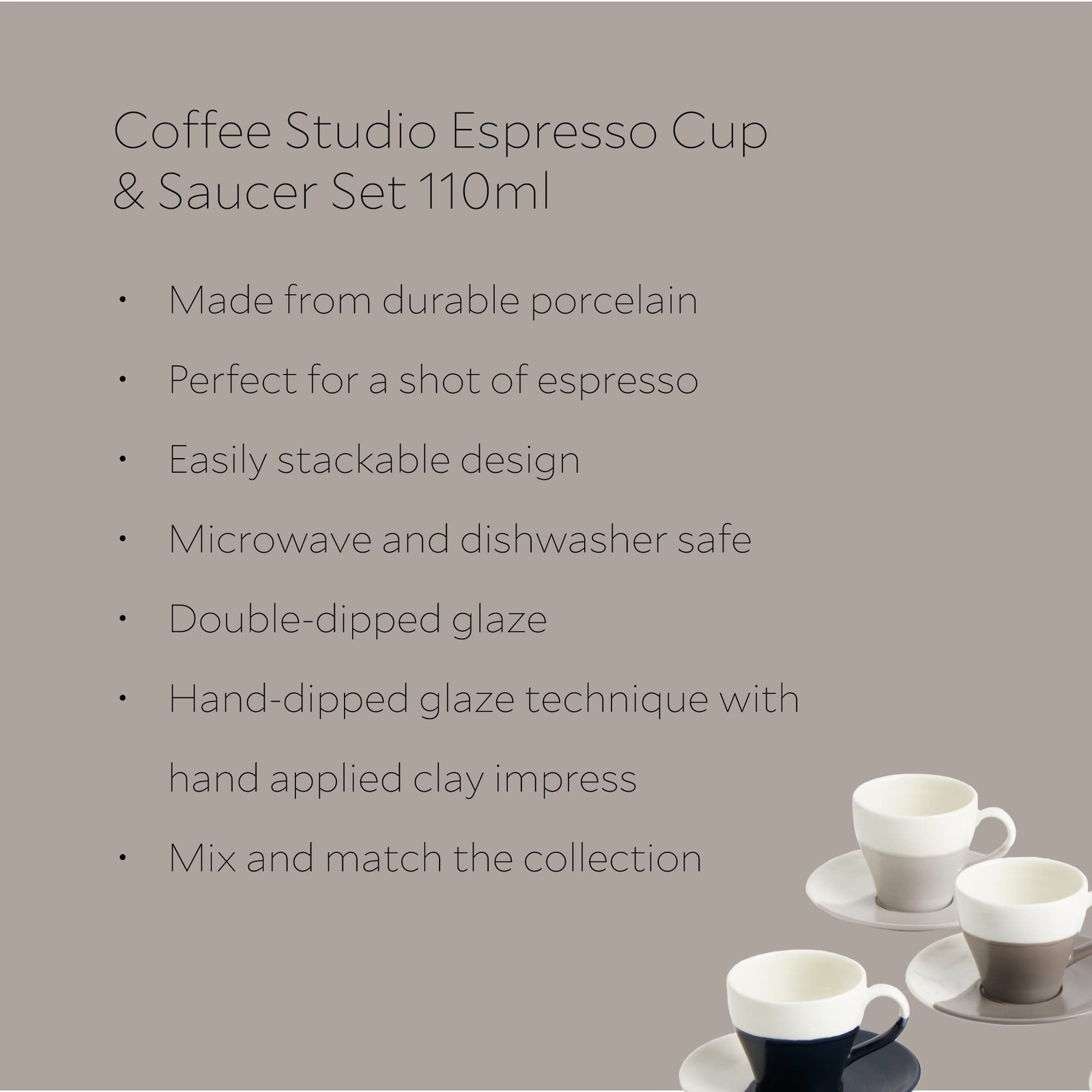 Royal Doulton Coffee Studio Espresso Set Of 4 Cup 4 Count Pack Of 1 Mixed 3.7Fl