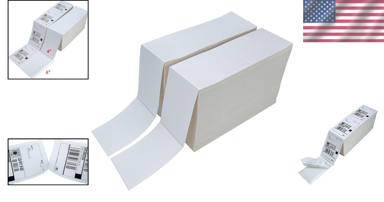 Dual Stack 4000 Count 4×6 Thermal Labels – High Adhesion for All Shipping Needs