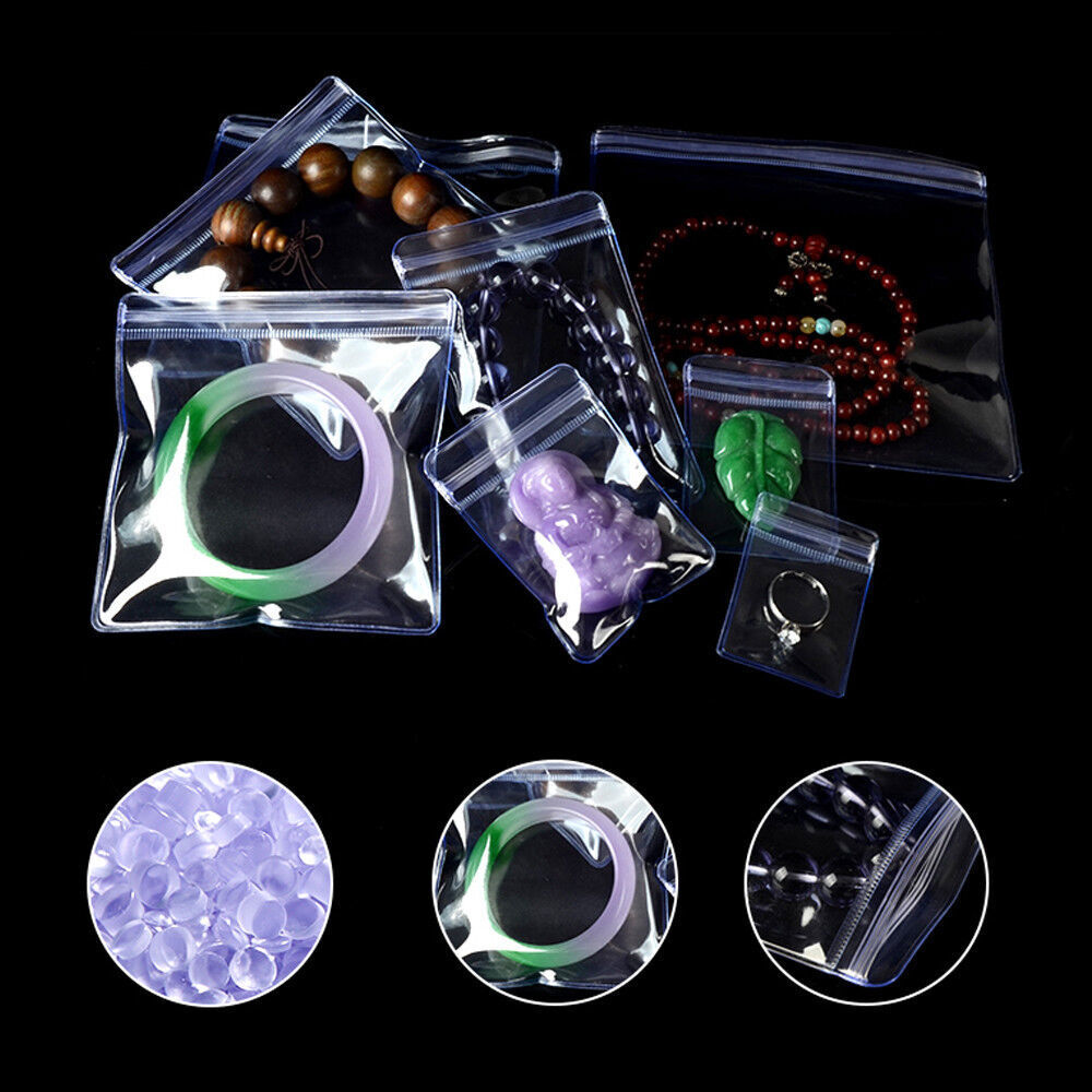 Clear PVC Plastic Coin Bag for Zip Jewelry Storage Bag Lock Anti-oxidation Pouch
