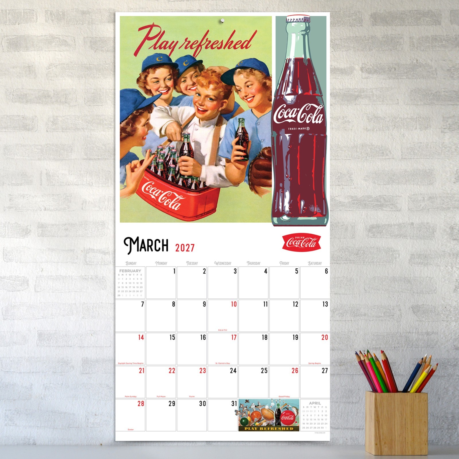 2027 Coke: Vintage Nostalgia Wall Calendar