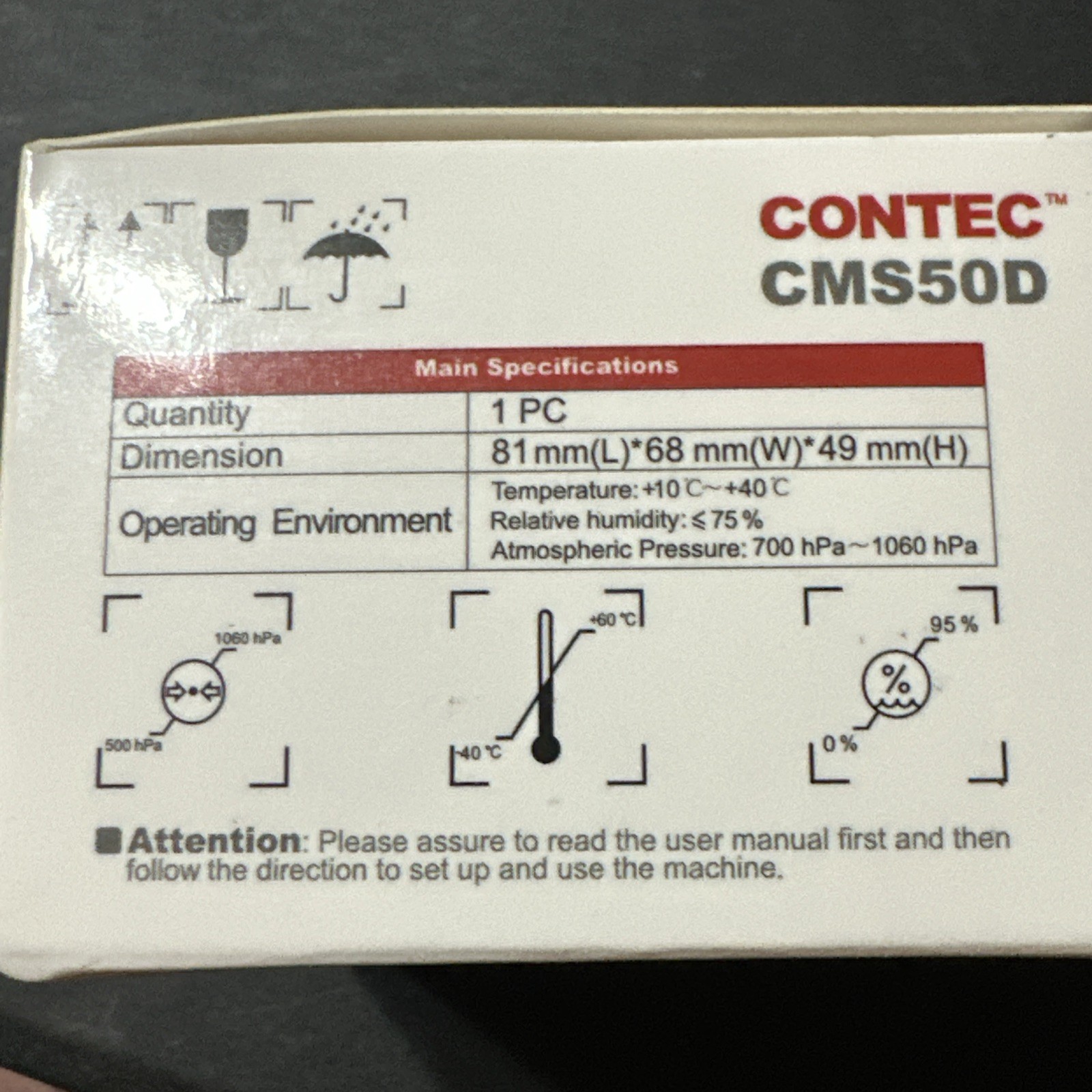 Original CONTEC CMS50D Fingertip Pulse Oximeter SpO2 Pulse Rate New In Box