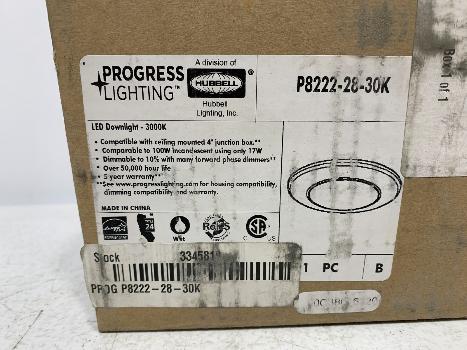 Progress P8222-28-30K 7.25″ LED Slim Flush Mount 17W 3000K White