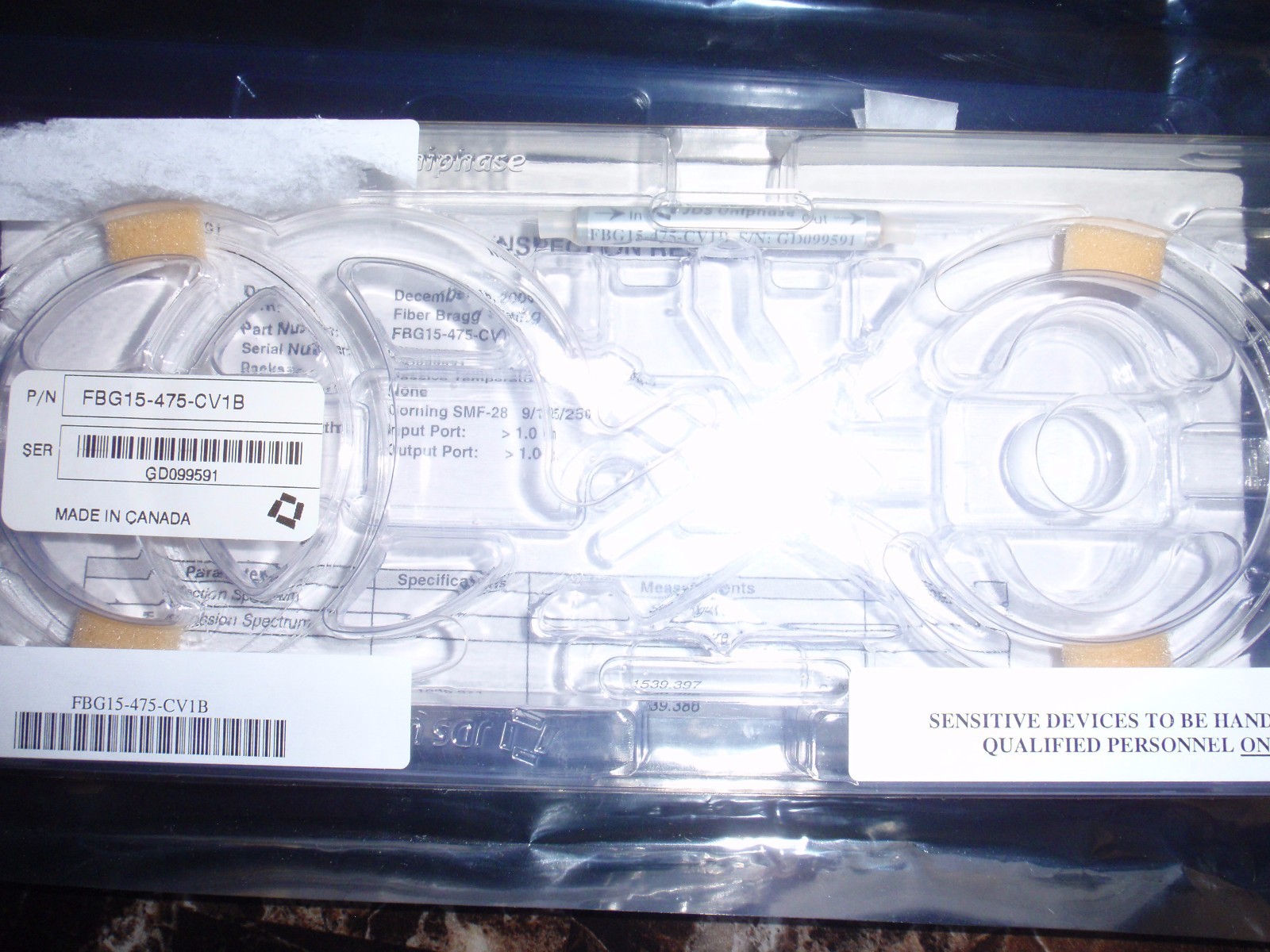 New JDSU FBG Fiber Bragg Grating Filter 50GHz Spacing Athermal Packaging Passive