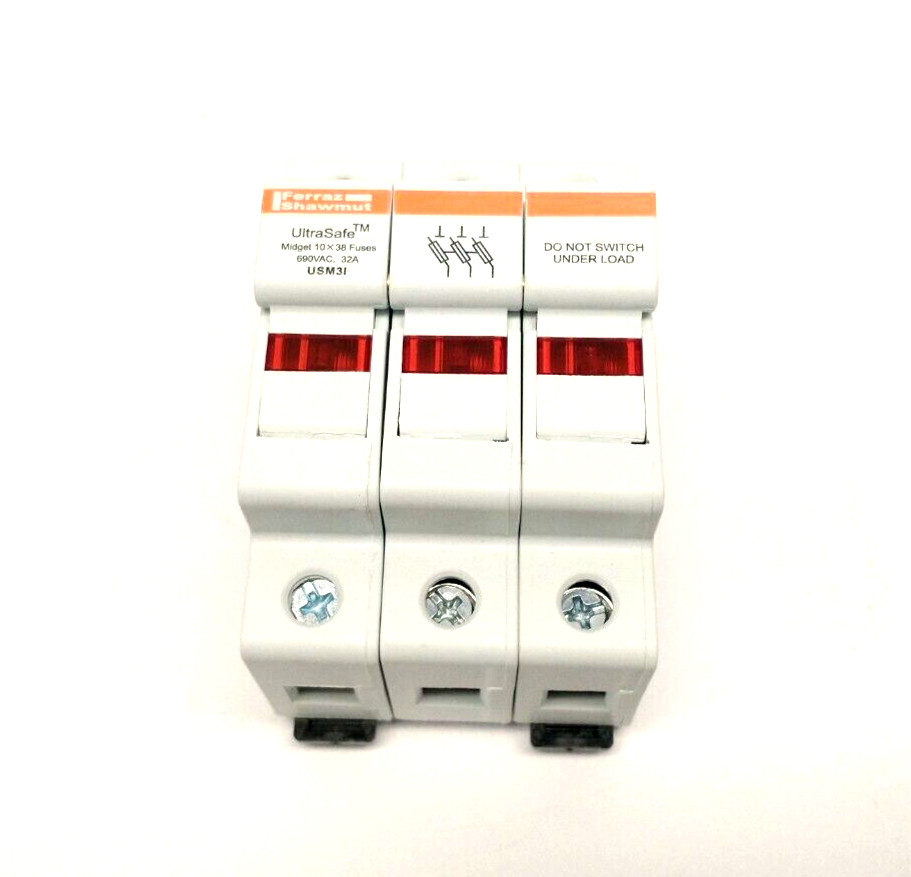 Mersen Ferraz Shawmut USM3I UltraSafe Midget Fuse Holder 30A 600V 3P Y219073