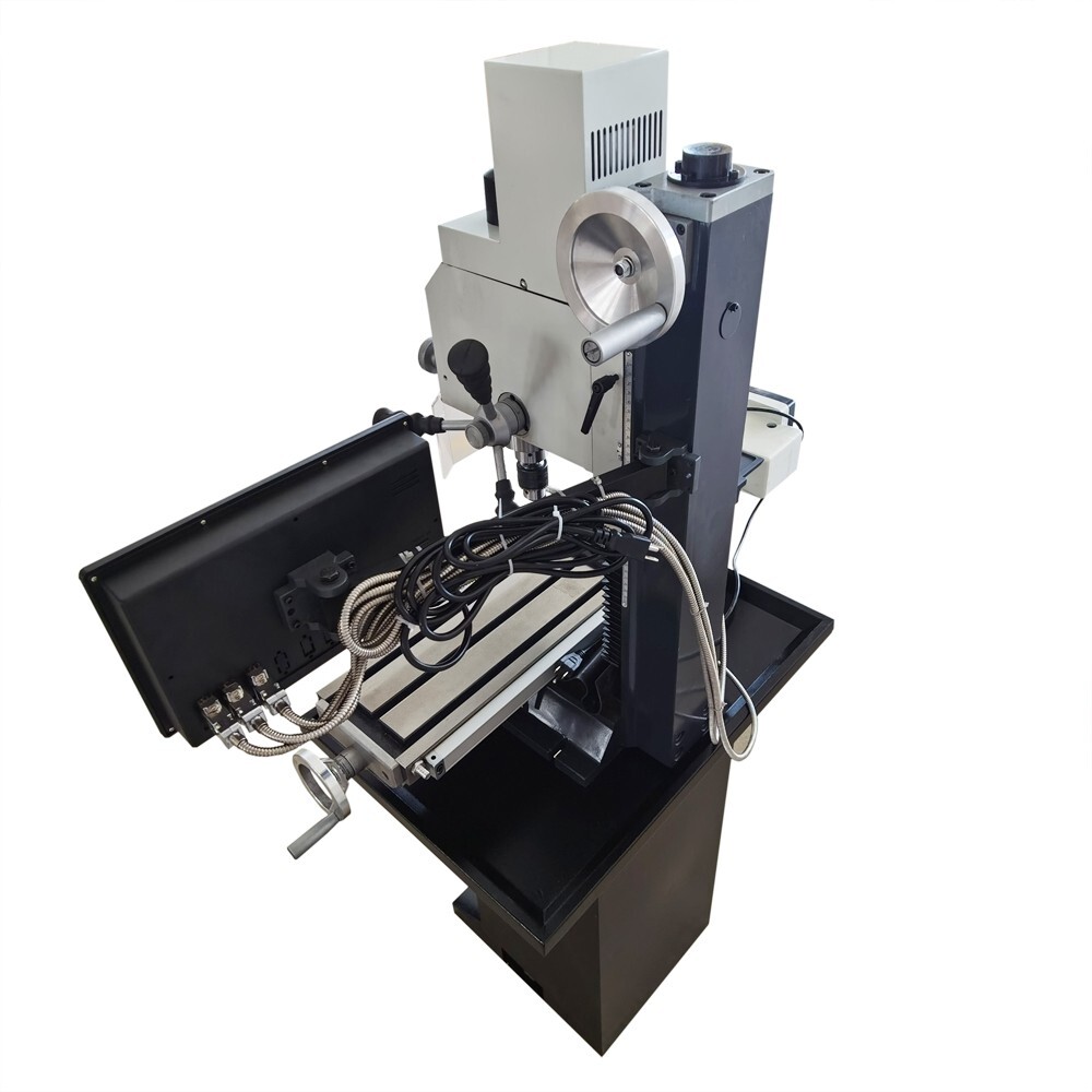 Benchtop Mill/Drill Machine with Grating Ruler Axis X Power Feed 110V R8 1100W