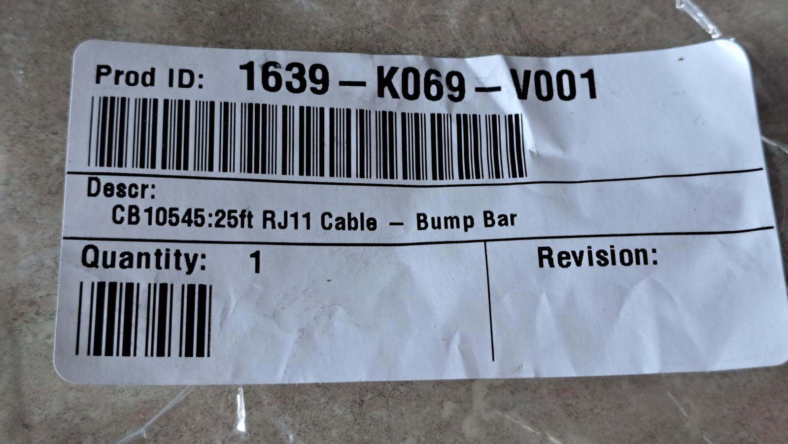 25′ RJ11 6-pin Bump Bar Serial Cable Fits NCR 1639-K069 CB10542, Aloha & Radiant