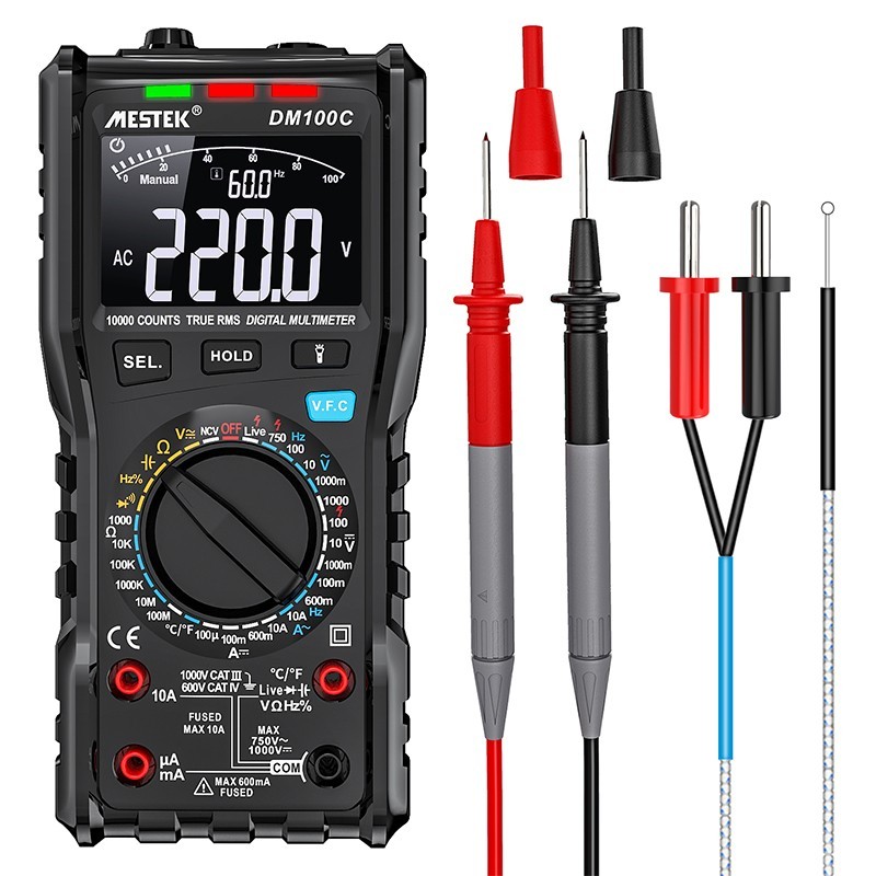 DM100C Digital Multimeter Current Voltage Resistance Capacitance Temperature