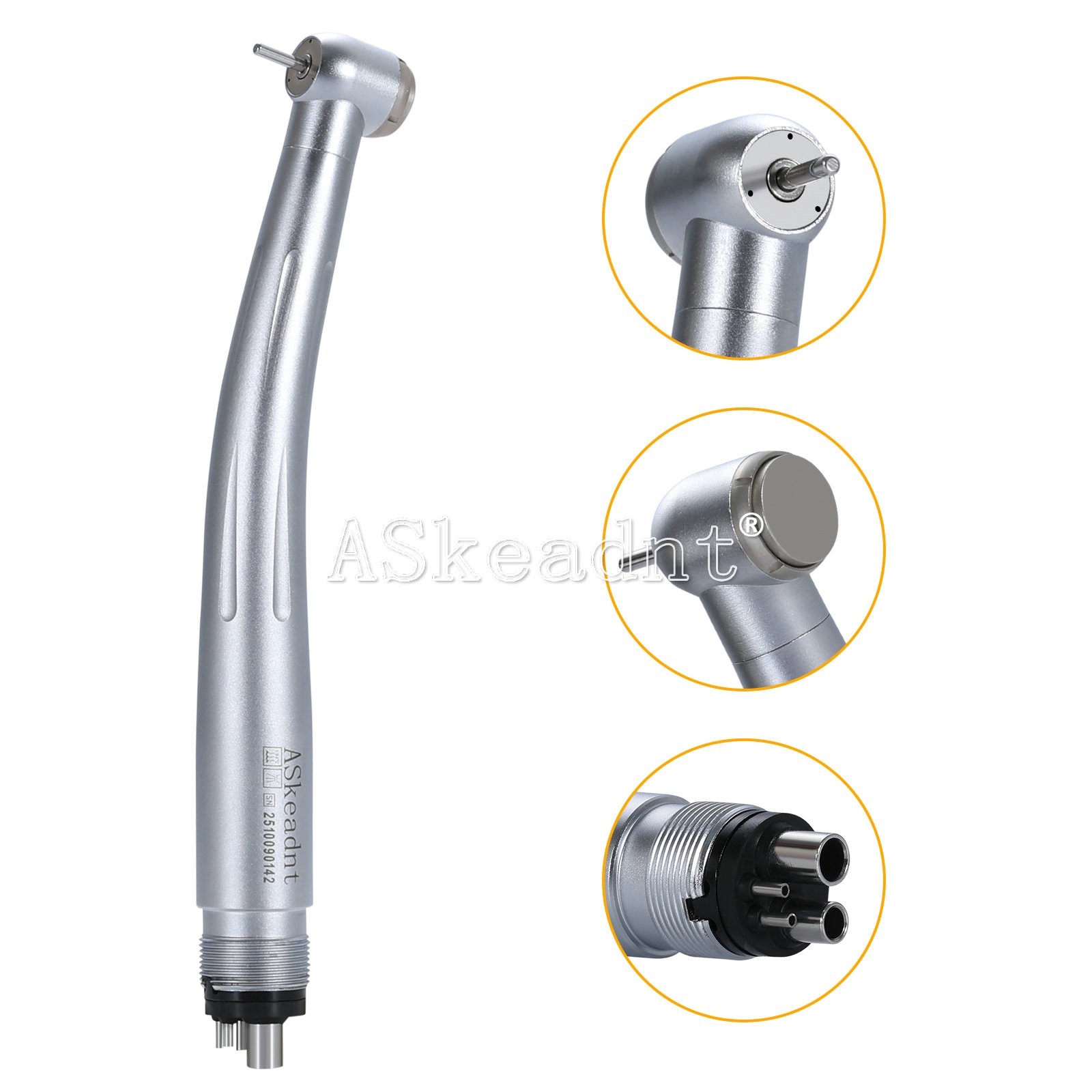 Dental High Speed Handpiece 3 Water Spray Ceramic Bearing 4 Holes ASKEADNT
