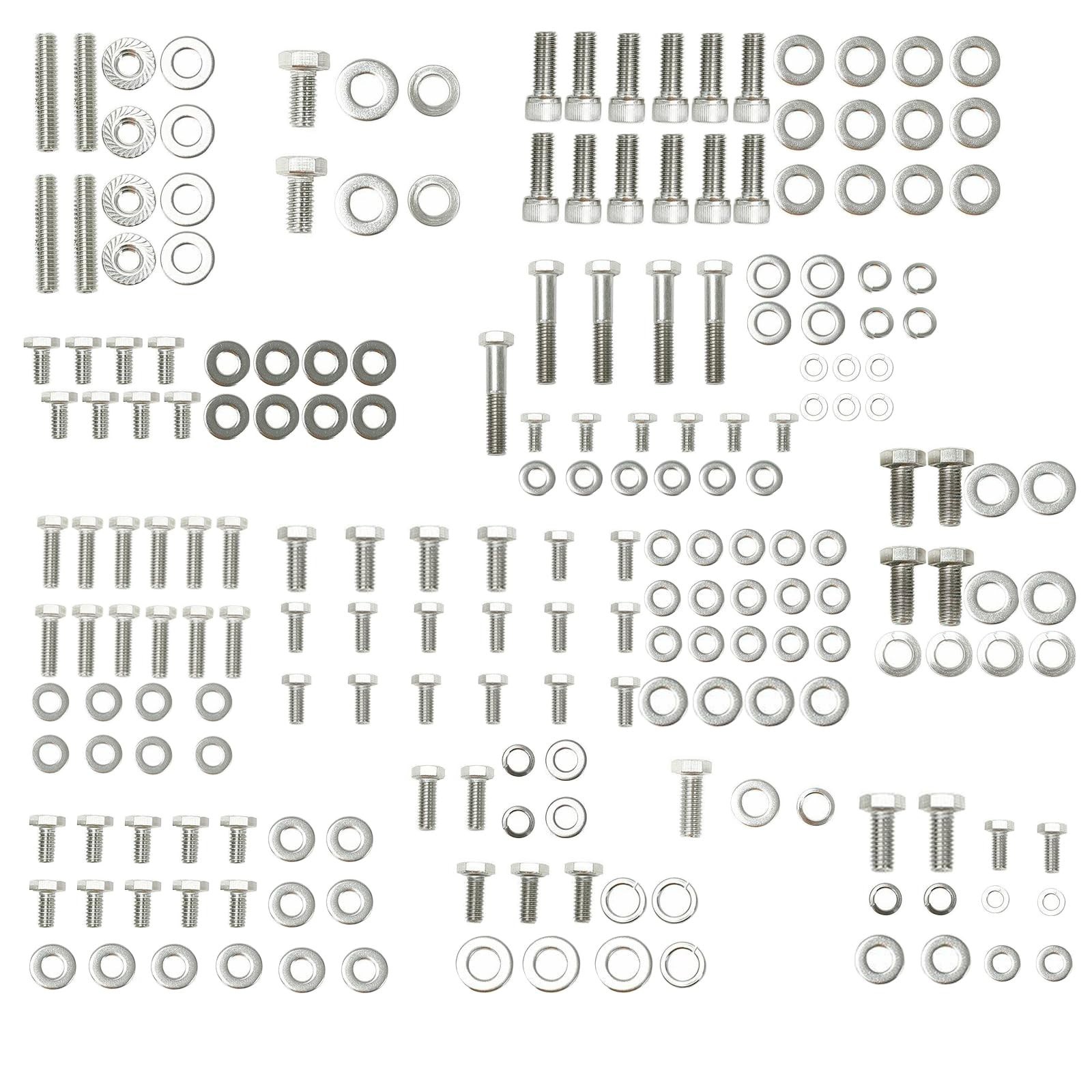 Stainless Steel Hex Bolt Kit for Small Block Chevy 265 283 302 305 327 350 – 211