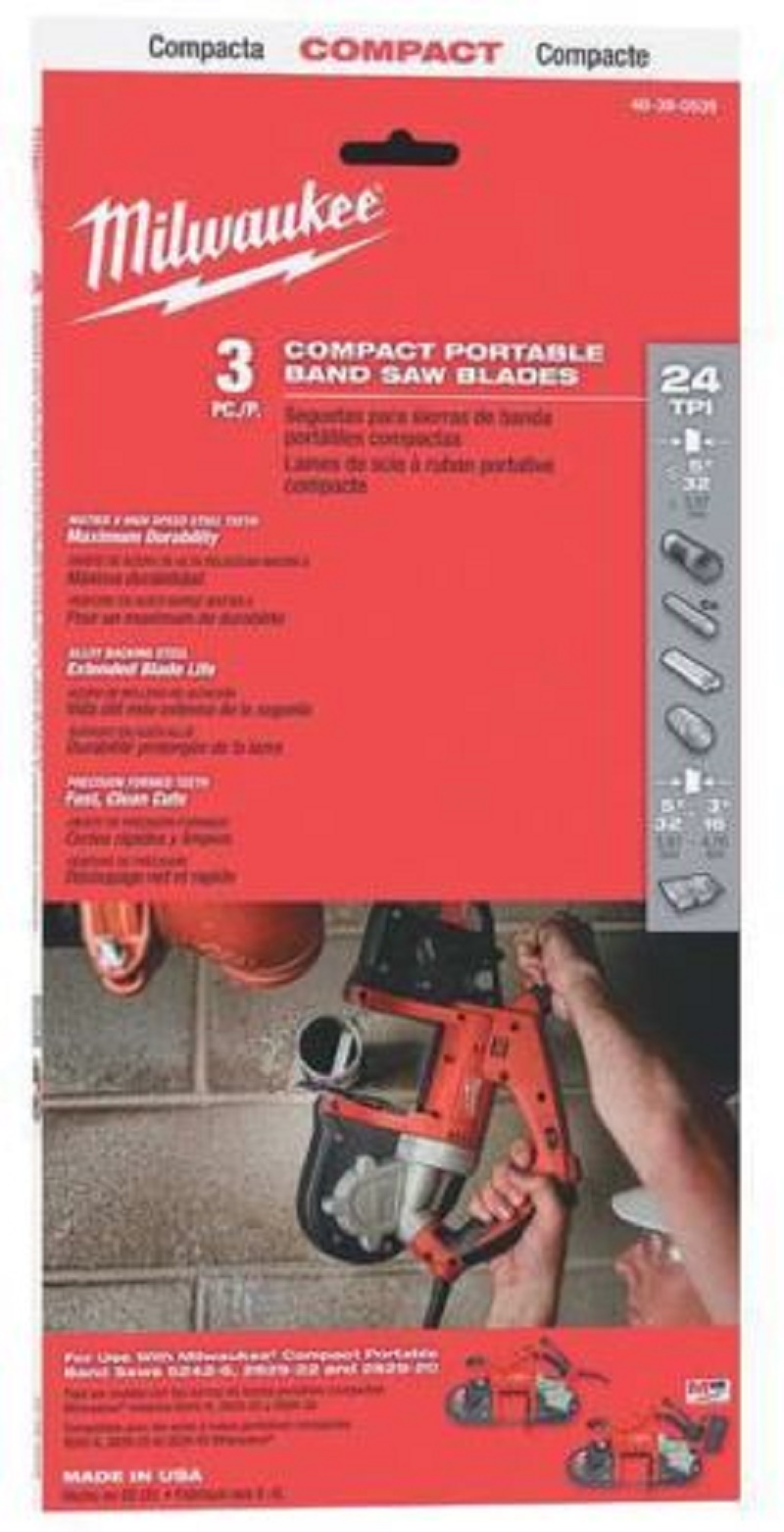 Milwaukee 48-39-0539 35-3/8 in. 24 tpi. Compact Band Saw Blade 3 pk – IN STOCK