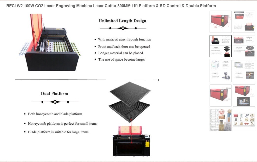 RECl W2 100W CO2 Laser Engraving