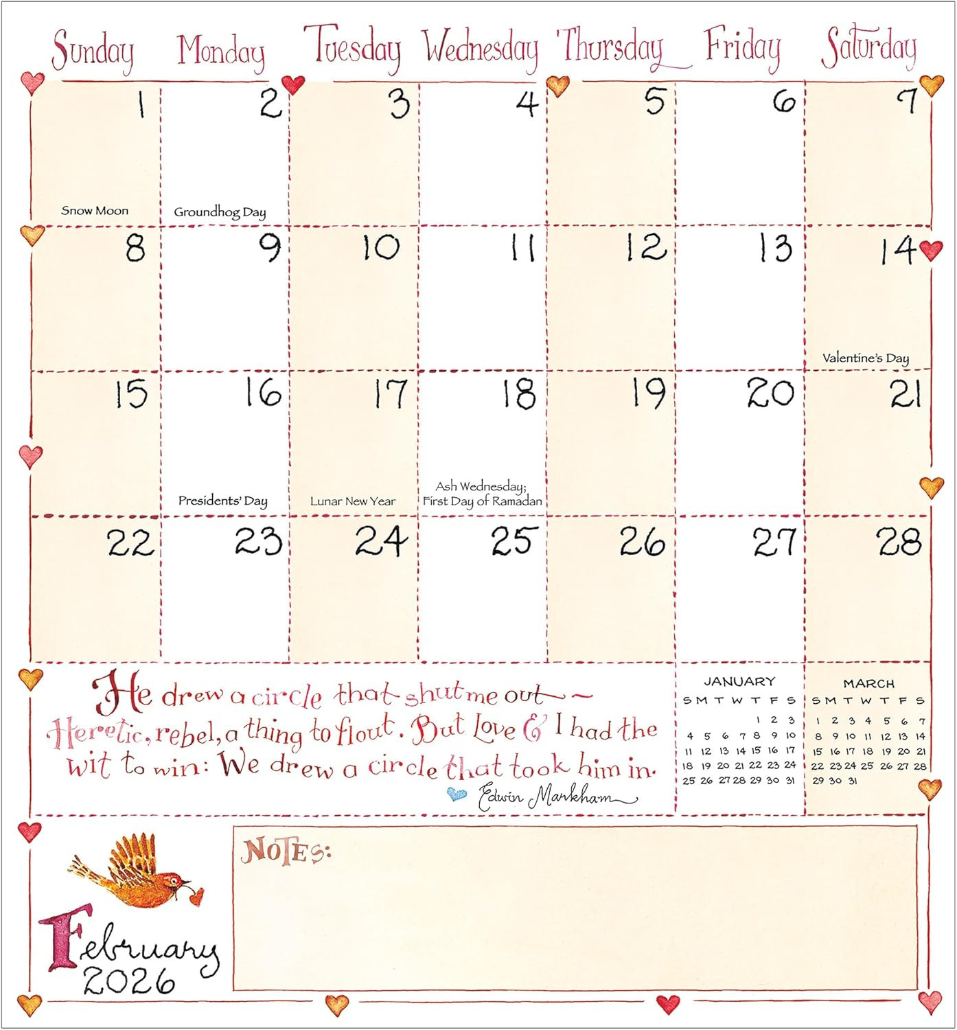 TF Publishing 2026-2027 Susan Branch Small Monthly Pocket Planner with 2 Page La