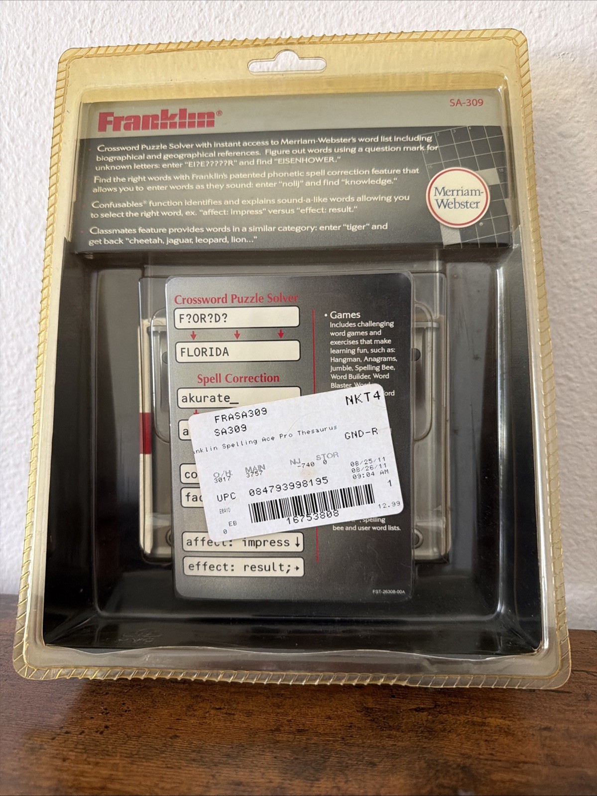 Franklin Spelling Ace Pro & Puzzle Solver SA-309 – Sealed (Listed as Used)