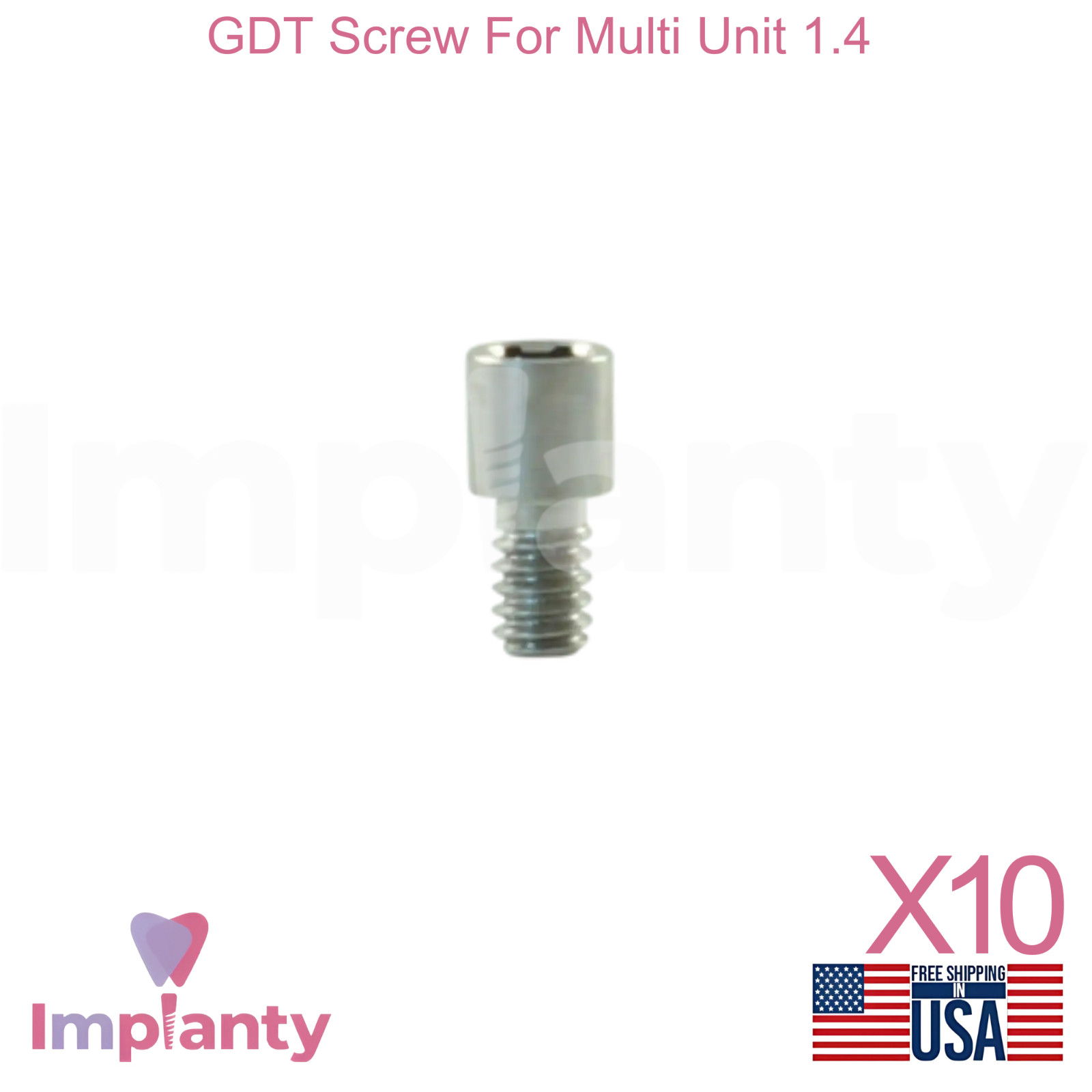 10x Dental Screw For Multi Unit 1.4mm Platform Prosthetic Titanium 4.0mm