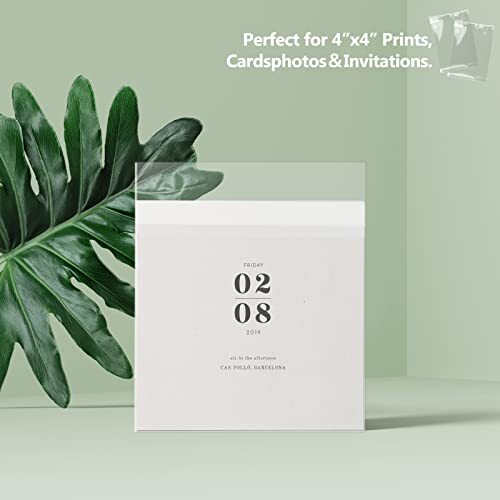 Pack of 200, Acid-Free Crystal Clear Sleeves Storage Bags for Photo Prints