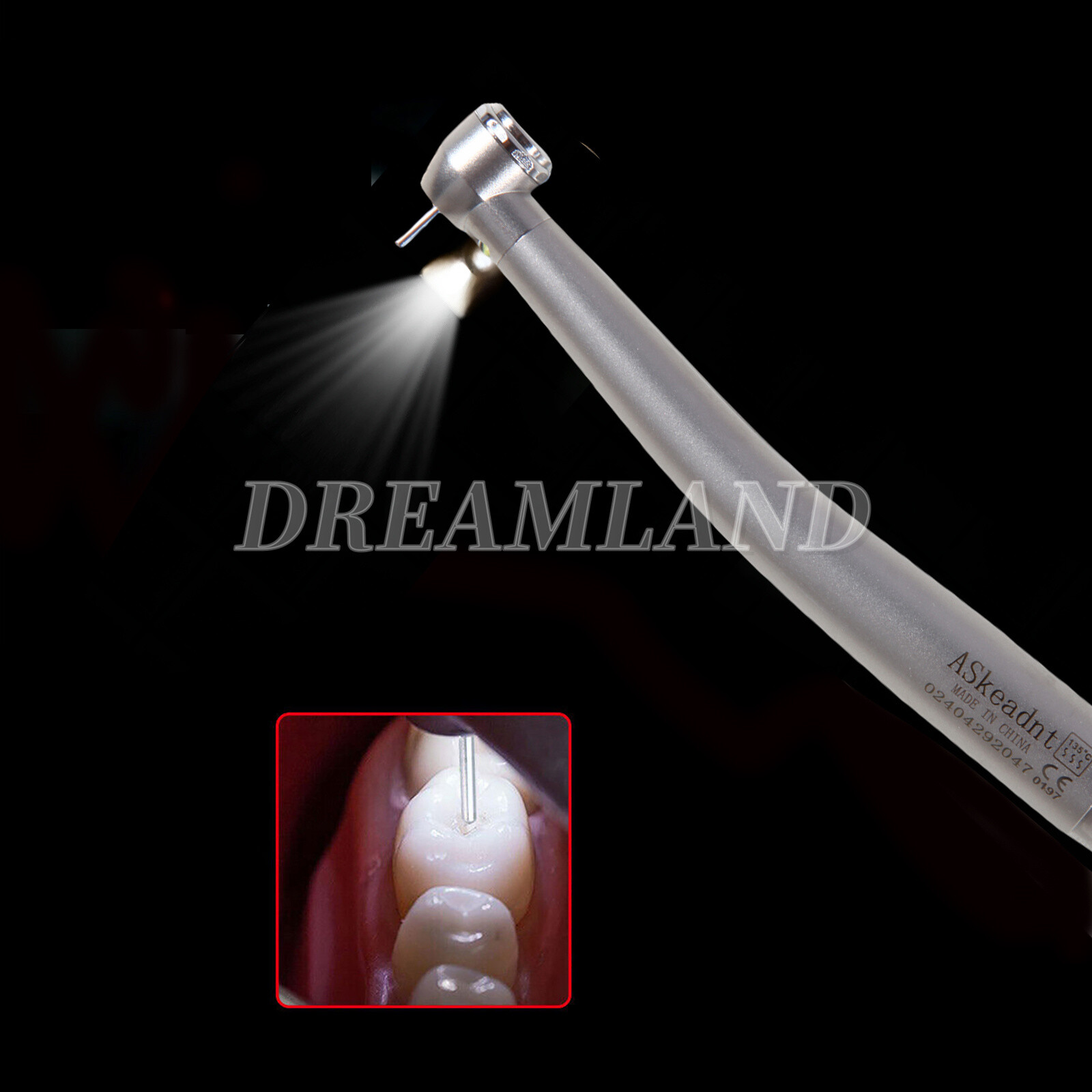 10 x US Ship Denshine 4 Hole Dental LED High Speed Handpiece E-generator Turbine