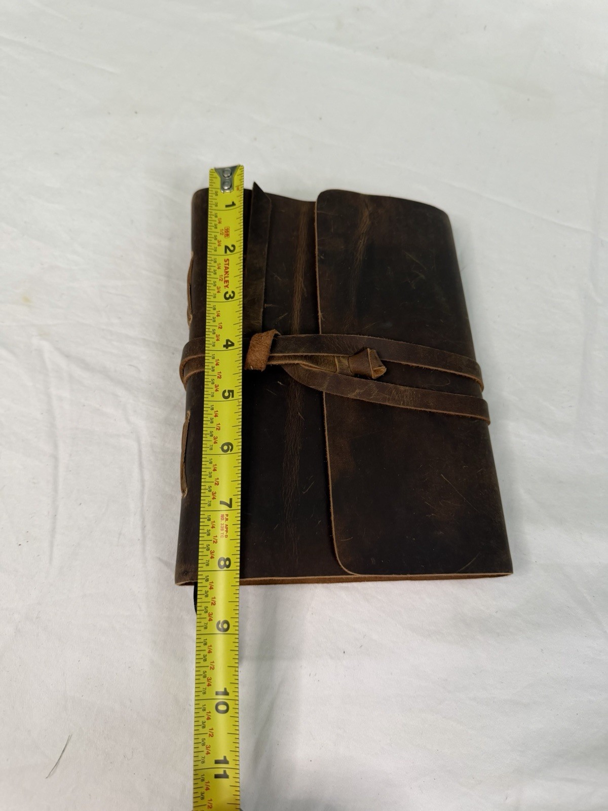 Rustic Leather Journal Notebook Wrap Tie Closure Lined Pages 8.5×6