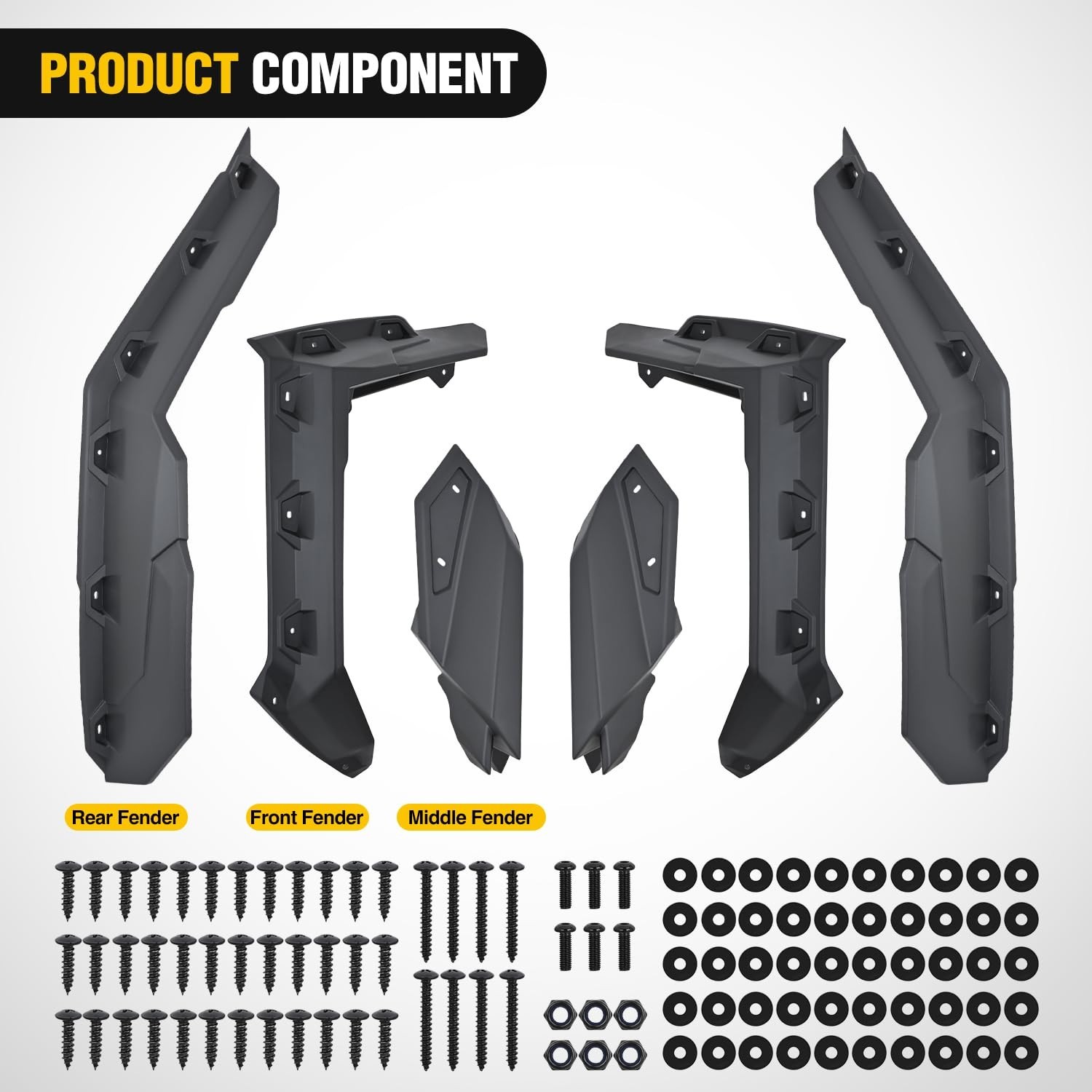 Nilight Front & Rear Extended Fender Flares Compatible with Can-Am Maverick X…