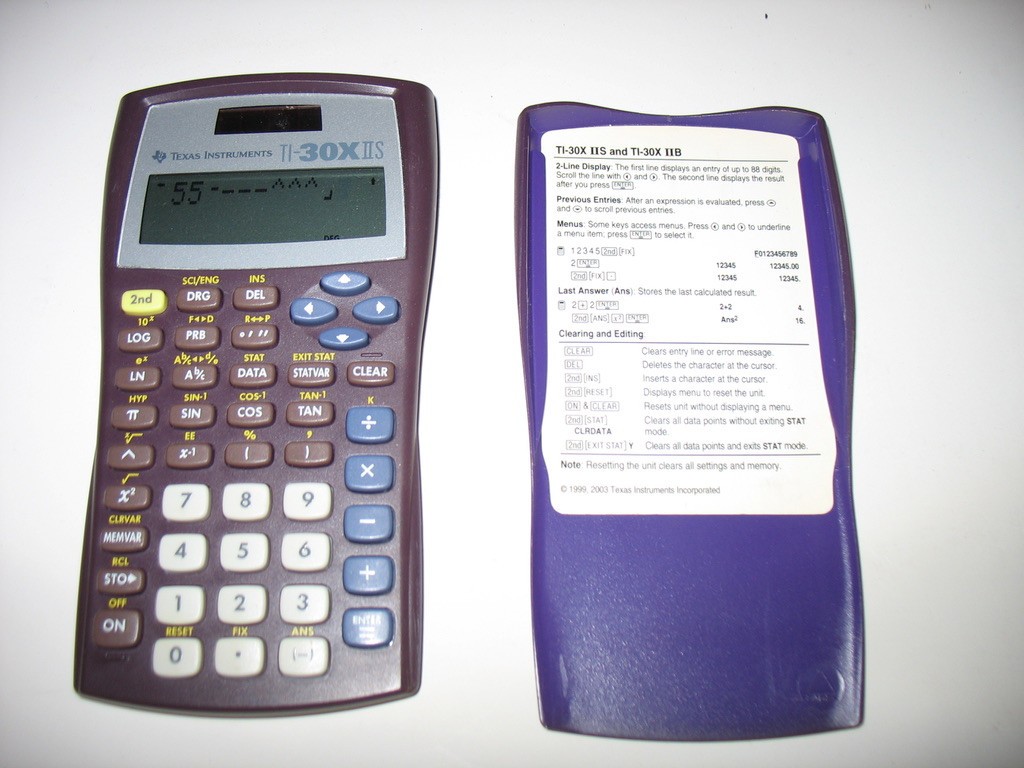 TI-30X IIS Scientific 2-Line Purple Calculator Solar Power TESTED
