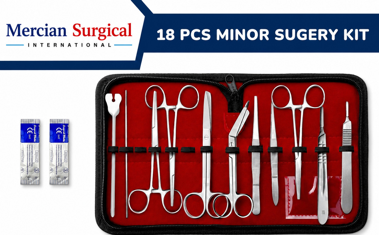 18PCS Minor Surgery Set Surgical Instruments Kit German Grade Stainless Steel