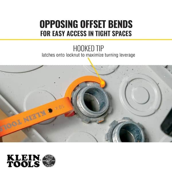 Klein Tools 3 Piece Conduit Lockout Wrench Set Tighten and Loosen Locknuts