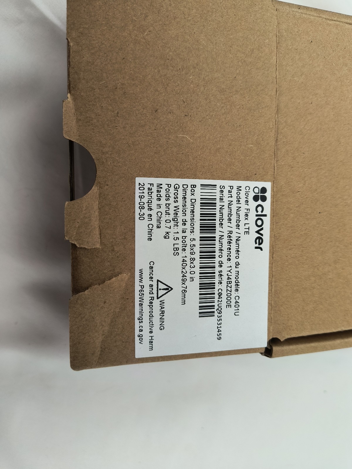Clover Flex C401U Mobile POS Terminal Open Box