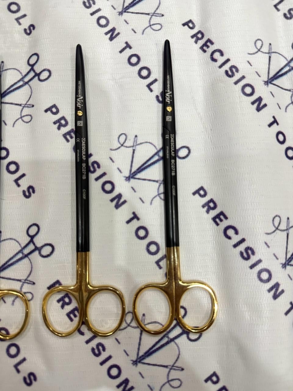 AESCULAP SCISSORS BC271B METZENBAUM 180mm 7” NOIR DUROTIP CURVED 4 PIECES
