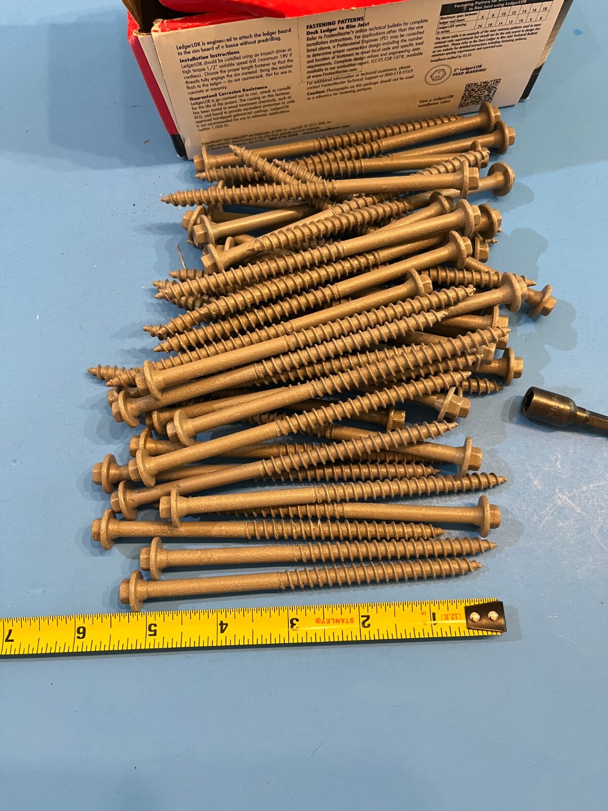 48-pc FastenMaster LedgerLOK Hex Structural Wood Screw, 5” gray