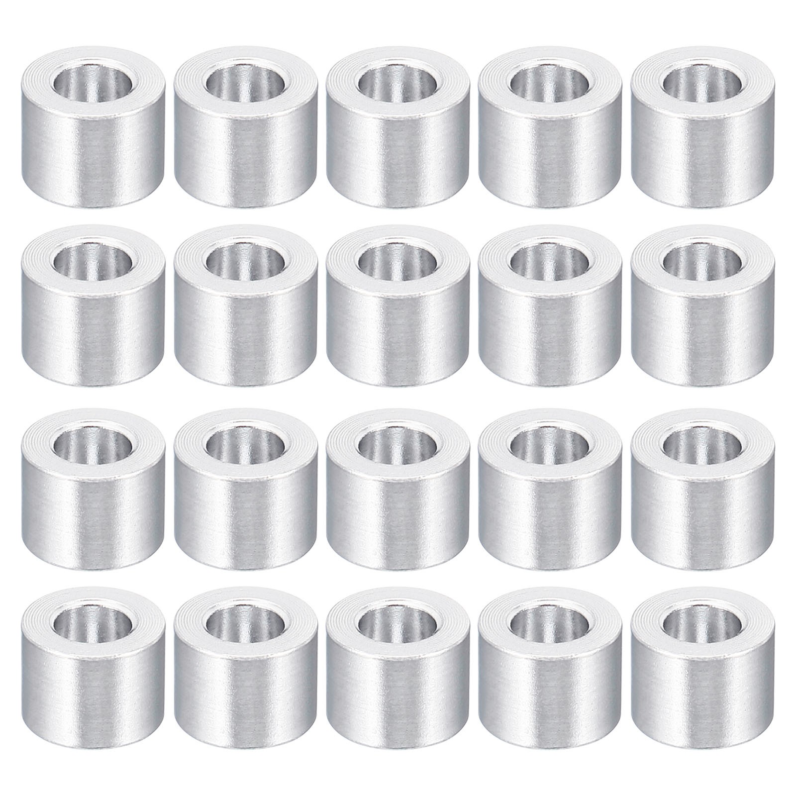 20Pcs Round Aluminum Spacer 0.17″ ID x 0.31″ OD x 0.24″ L Spacer for M4 Bolt