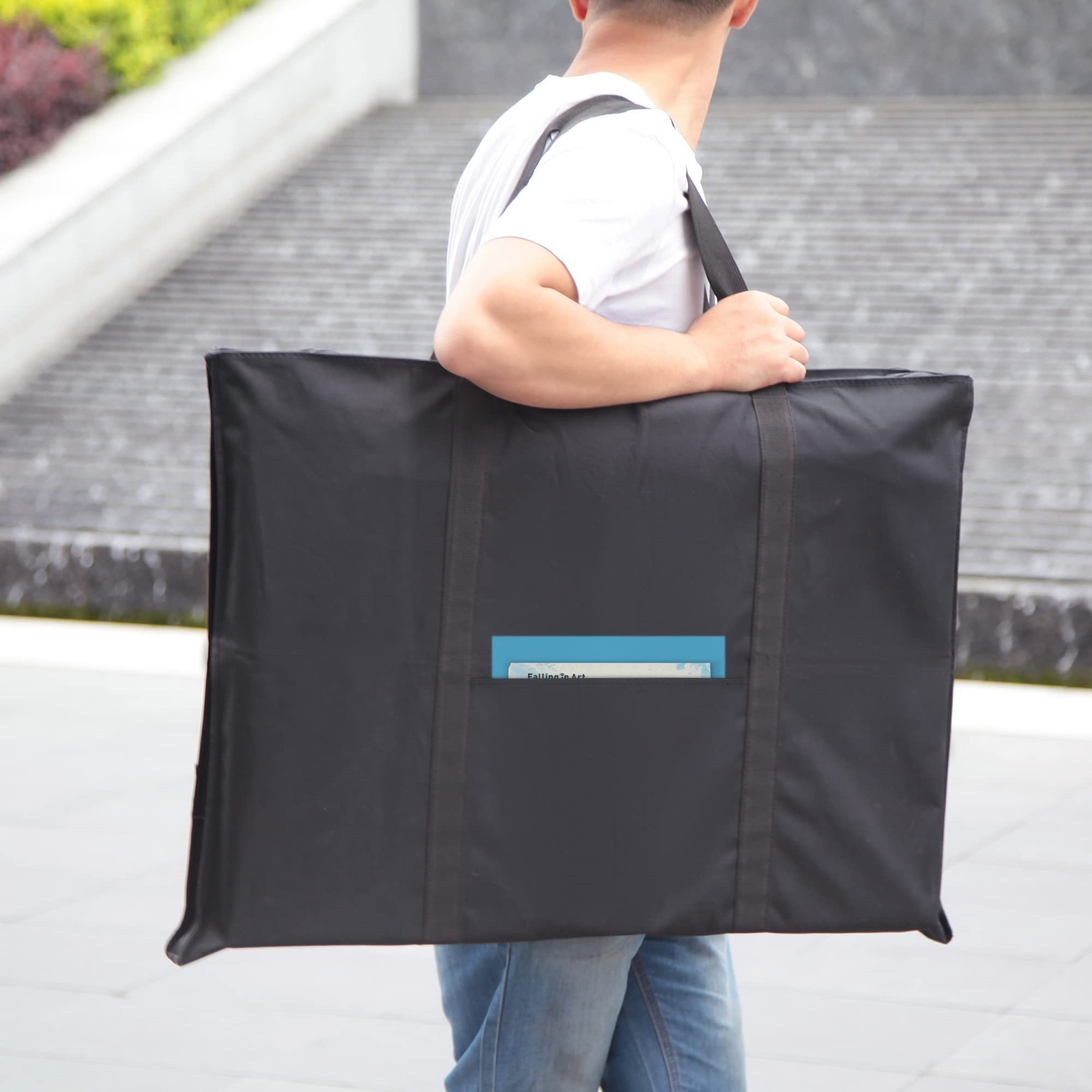 JJRING Dacron Light Weight Art Portfolio Bag, 24» x 32» for 23» x 31», Bl…