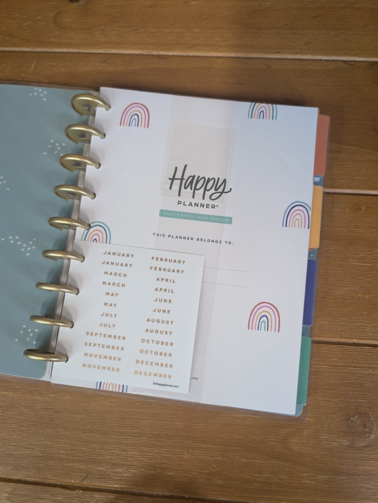 Happy Planner Classic Baby’s First Year Layout Undated 12 Month Planner