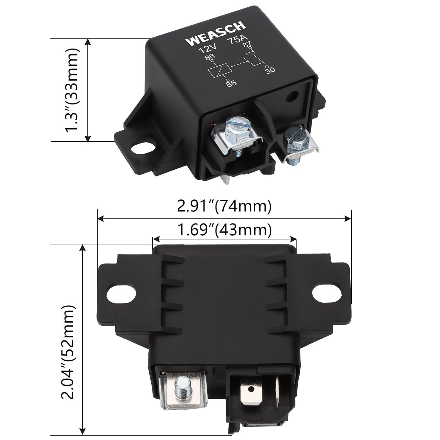 Normal Open Power Relay 12V 75A Suitable for Starter Relay V23232-D0001-X001