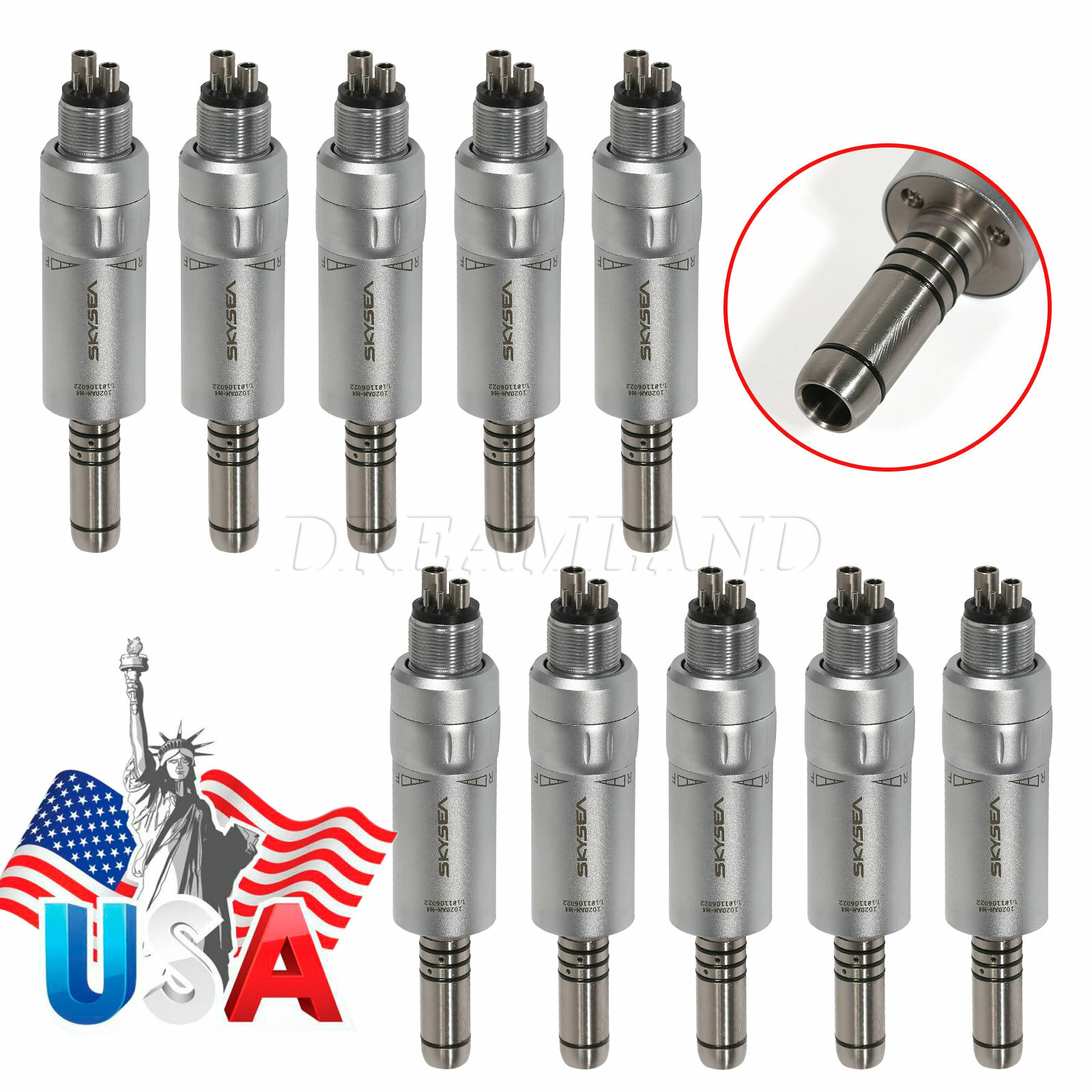 1-10*Dental 4 Holes Inner Water Air Motor Low Slow Speed Handpiece SKYSEA