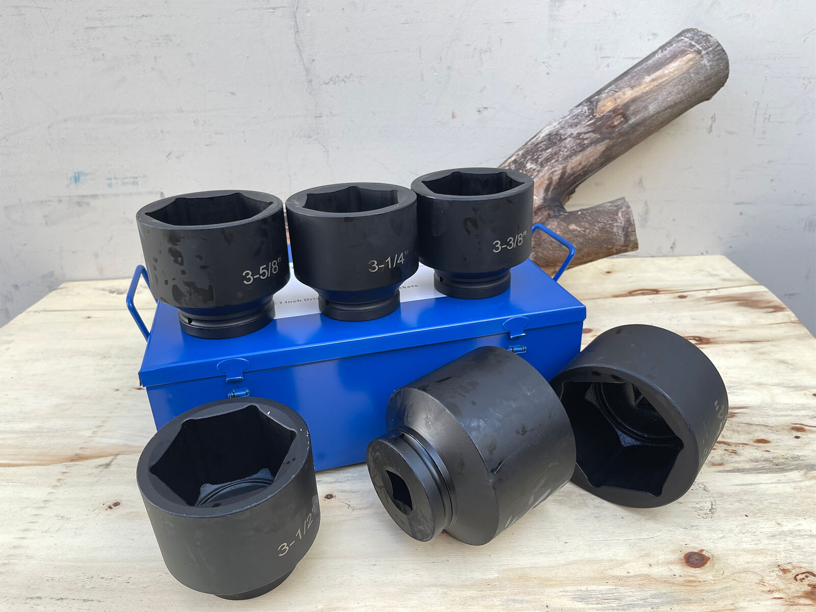 6 Pcs 1″ Dr. SAE Jumbo Deep Shallow Impact Socket Set 6pt 3-1/4″ – 4″ Sockets