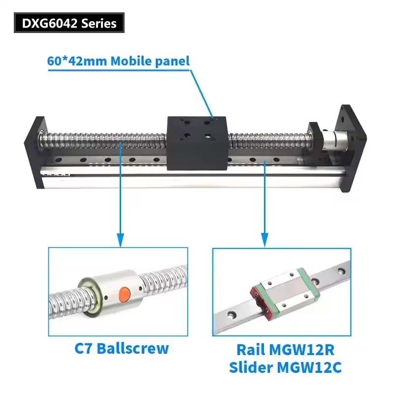 Nema23 Precision Linear Actuator Slide table 40KGload ballscrew Integrated Motor